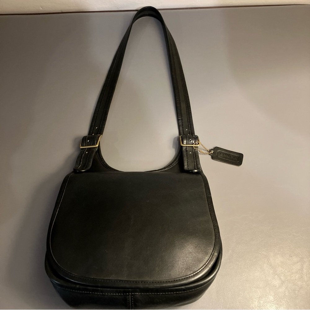 Vintage Coach NYC Saddle Bag Small 9205 Black